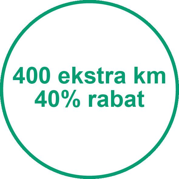 400 ekstra km med rabat