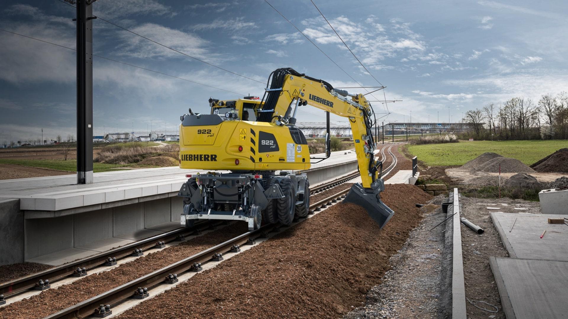 Skinnekørende gravemaskine - Liebherr
